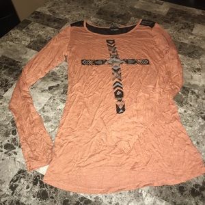 Daytrip Metallic Cross Top